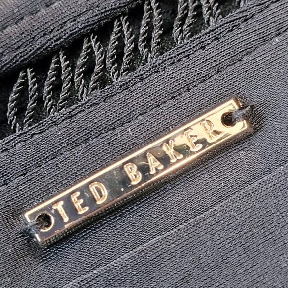 NWT Ted Baker Pointelle Deep V Plunge Swimsuit in Black 4 - Picture 7 of 11